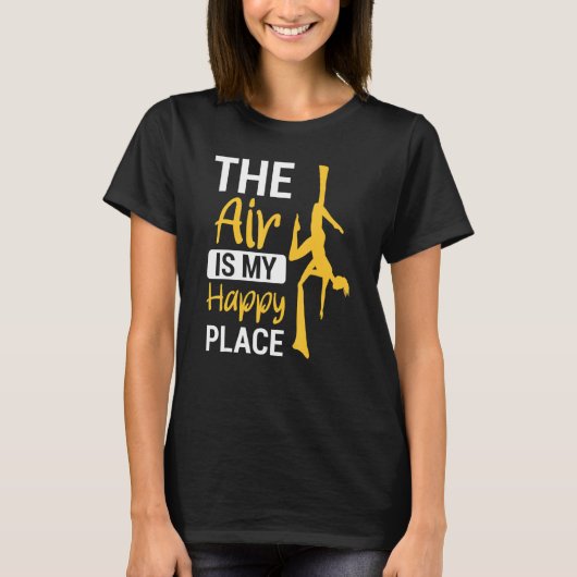 空気は私の幸せな場所の航空シルク Tシャツ (正面)