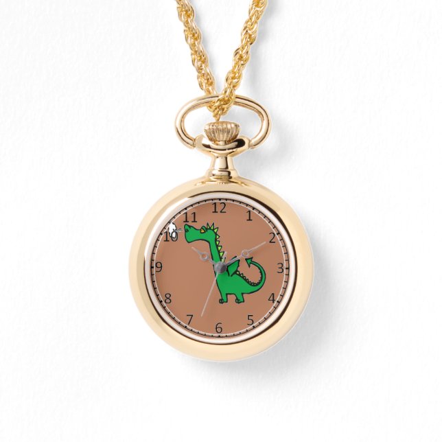 空気を呼吸する緑のドラゴン 腕時計 (正面)