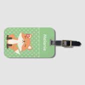 空気を嗅ぐかわいい狐のオーダーメイド ラゲッジタグ (正面横)