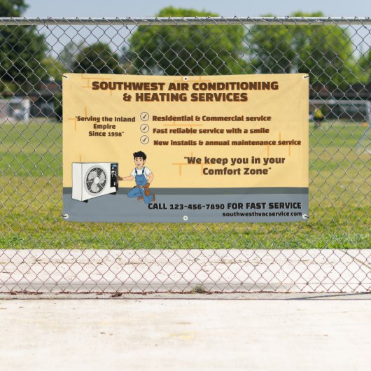 空気カスタマイズ調整暖房HVACショップ 横断幕 (インサイチュ)