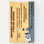 空気カスタマイズ調整暖房HVACショップ 横断幕 (縦)