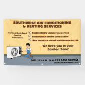 空気カスタマイズ調整暖房HVACショップ 横断幕 (横)