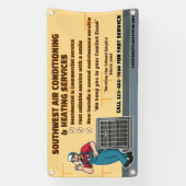 空気カスタマイズ調整暖房HVACショップ 横断幕 (縦)