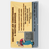 空気カスタマイズ調整暖房HVACショップ 横断幕 (縦)