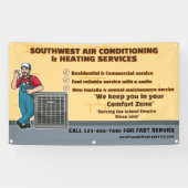 空気カスタマイズ調整暖房HVACショップ 横断幕 (横)