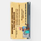 空気カスタマイズ調整暖房HVACショップ 横断幕 (縦)