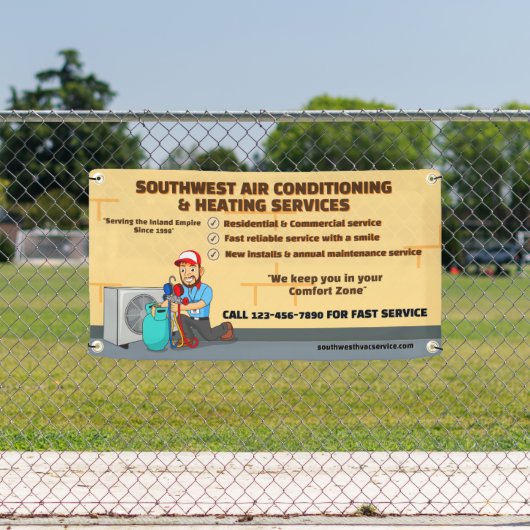 空気カスタマイズ調整暖房HVACショップ 横断幕 (インサイチュ)