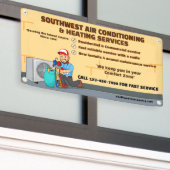 空気カスタマイズ調整暖房HVACショップ 横断幕 (ビルの外側)