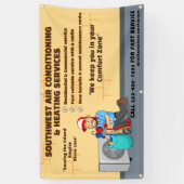 空気カスタマイズ調整暖房HVACショップ 横断幕 (縦)