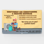 空気カスタマイズ調整暖房HVACショップ 横断幕 (横)