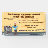 空気カスタマイズ調整暖房HVACショップ 横断幕 (横)