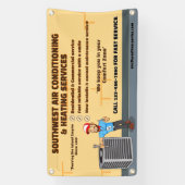 空気カスタマイズ調整暖房HVACショップ 横断幕 (縦)