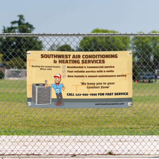 空気カスタマイズ調整暖房HVACショップ 横断幕 (インサイチュ)