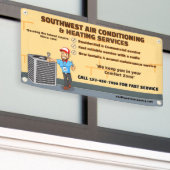 空気カスタマイズ調整暖房HVACショップ 横断幕 (ビルの外側)