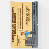 空気カスタマイズ調整暖房HVACショップ 横断幕 (縦)