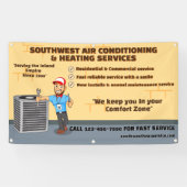 空気カスタマイズ調整暖房HVACショップ 横断幕 (横)