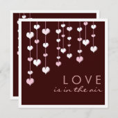 空気ハートの婚約パーティの招待状の愛 招待状 (正面/裏面)