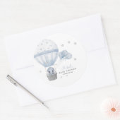 空気ホットバルーン付き赤ちゃんシャワーゾウ ラウンドシール (封筒)