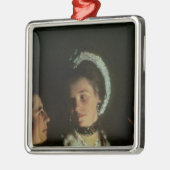 空気ポンプ1768年の鳥の実験 メタルオーナメント (左)