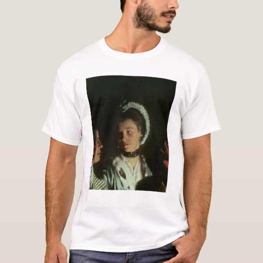 空気ポンプ1768年の鳥の実験 Tシャツ (正面)
