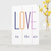 空気中に愛が漂う タイポグラフィ バレンタインデー モダン カード (黄色い花)