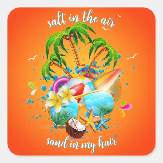 空気中の塩 スクエアシール (正面)