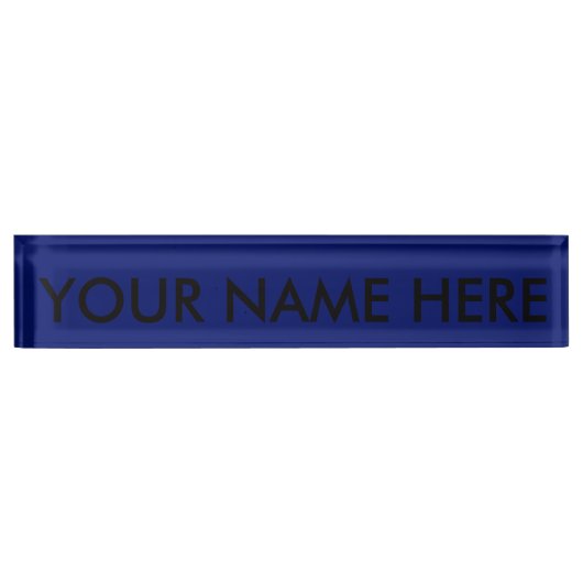 空気力濃い青(色無地の背景)~ デスクネームプレート (正面)