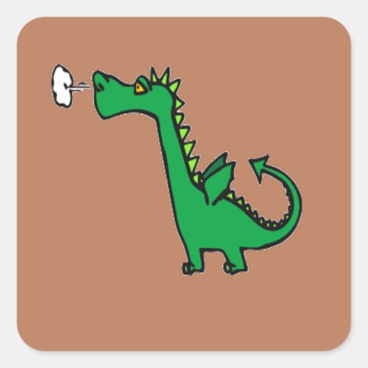 空気呼吸緑の竜 スクエアシール (正面)