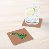 空気呼吸緑の竜 スクエアペーパーコースター (インサイチュ)