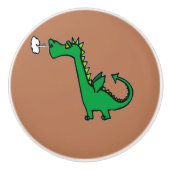 空気呼吸緑の竜 セラミックノブ (正面)