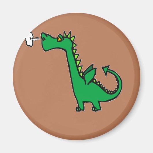 空気呼吸緑の竜 マグネット (正面)