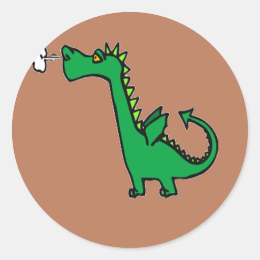 空気呼吸緑の竜 ラウンドシール (正面)