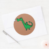 空気呼吸緑の竜 ラウンドシール (封筒)