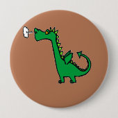 空気呼吸緑の竜 缶バッジ (正面)