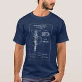 空気圧ドリル設計図特許 Tシャツ (正面)