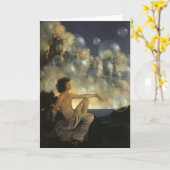 空気城、Maxfield Parrishの素晴らしいヴィンテージ カード (黄色い花)