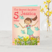 空気娘の年齢5のカードの春 カード (黄色い花)