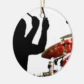 空気影のドラマーの棒はドラムを実在します セラミックオーナメント (左)