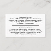 空気最高の整及び暖房 名刺 (裏面)