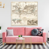 空気流量の世界地図 キャンバスプリント (インサイチュ (リビング))