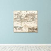 空気流量の世界地図 キャンバスプリント (インサイチュ (ウッドフロア))