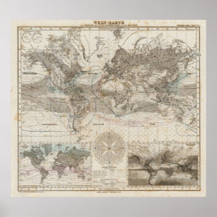 空気流量の世界地図 ポスター
