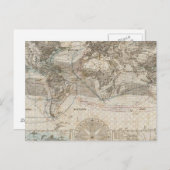 空気流量の世界地図 ポストカード (正面/裏面)