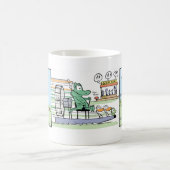 空気船遊びのCrocのおもしろいな漫画 マグカップ (中央)