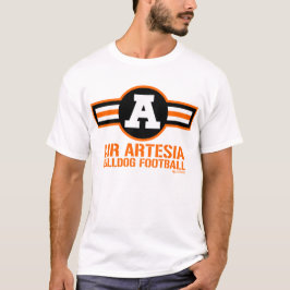 "空気Artesia"のブルドッグのフットボールのTシャツ Tシャツ