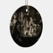 空気Pumの実験を示している哲学者 セラミックオーナメント (右)