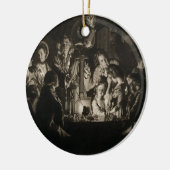 空気Pumの実験を示している哲学者 セラミックオーナメント (左)