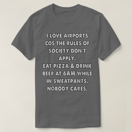 空港おもしろいの食糧規則 Tシャツ (デザイン正面)