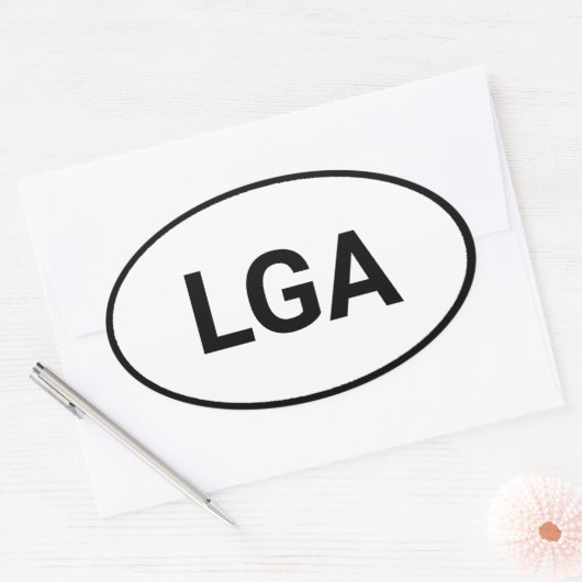 空港コードの個人用設定 楕円形シール (封筒)