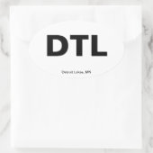 空港コード – ミネソタ州デトロイトレイクス 楕円形シール (バッグ)